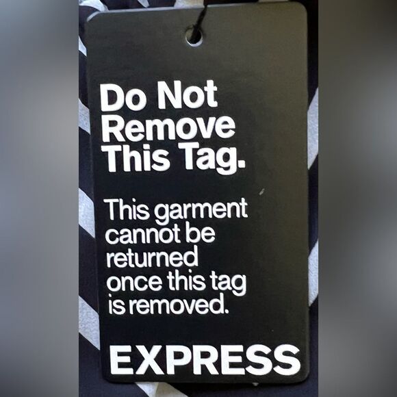 Express Black & White Chevron Sheer Sleeve Lined V-Neck Wrap Dress. XS. NEW. - Picture 10 of 12